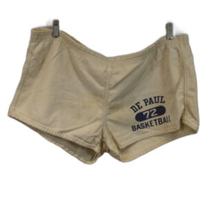 Champion DePaul Basketball Shorts Vintage 1970s Blue White Trim 72 THRASHED